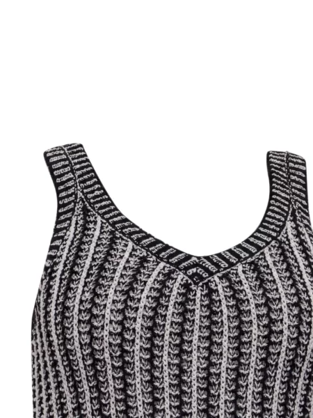 Top Max Mara cu dungi tricotate negru