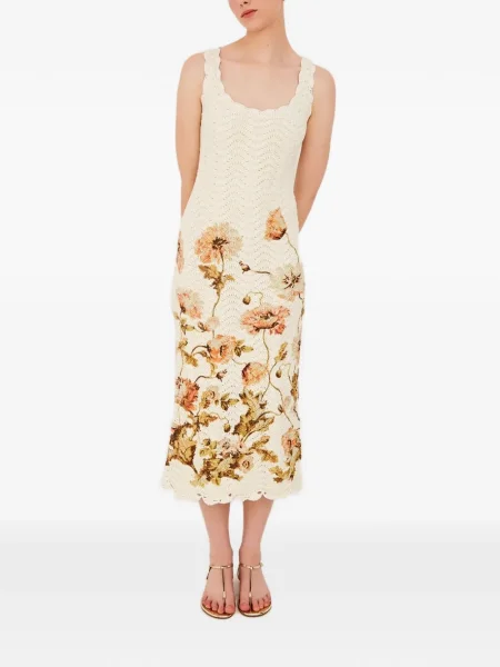 Rochie midi Cara Cara cu model floral cu imagine până la genunchi