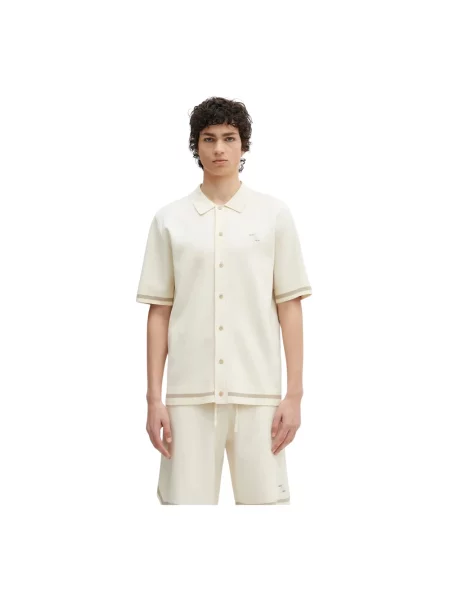 Krótki sweter Filling Pieces z krótkim rękawem beżowy