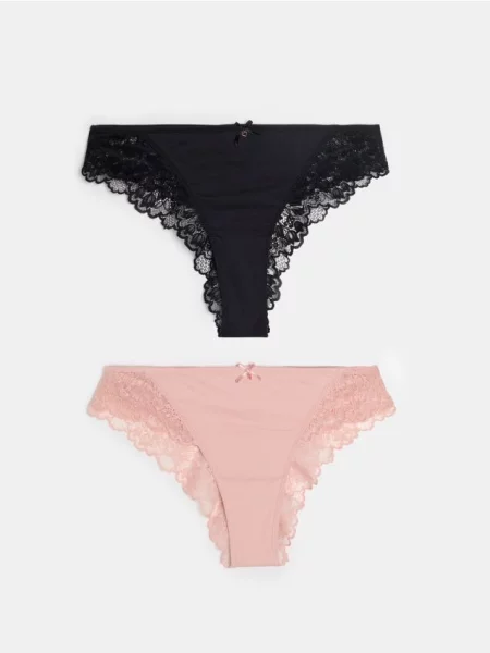 Мереживні труси-бразиліана 2 пари різнобарвний