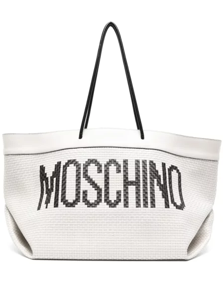 Шопинг чанта Moschino с принт бяло