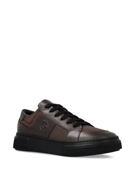 Sneakerși Giorgio Armani din piele maro
