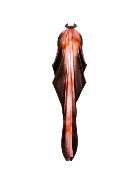 Rochie maxi Silvia Tcherassi cu gât halter maro