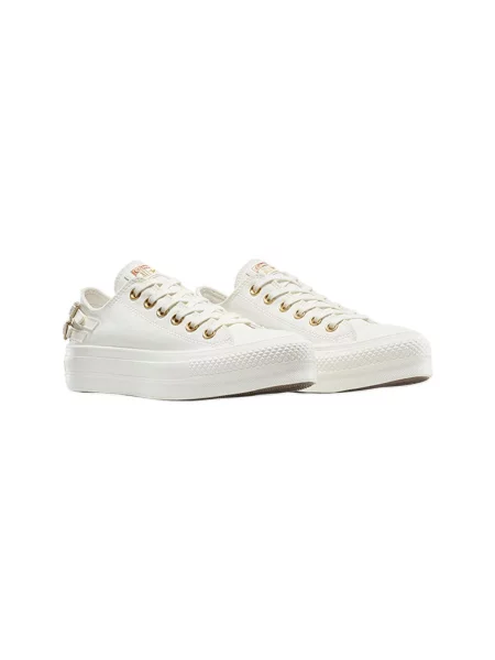 Pantofi Converse cu cataramă alb