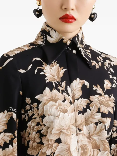 Риза Dolce & Gabbana на цветя с принт черно