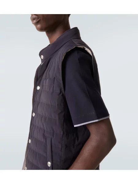 Tricou Brunello Cucinelli din jerseu albastru
