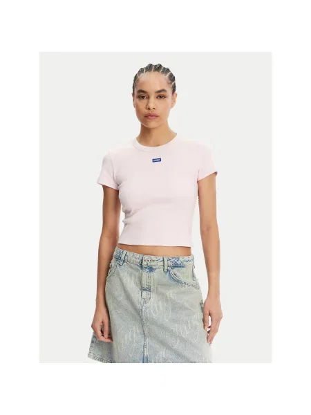 HUGO Marškinėliai Baby Šviesiai Slim Fit rožinė