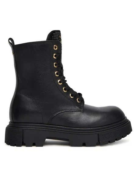 Žygio batai Elisabetta Franchi Lace-Up Bootie D juoda