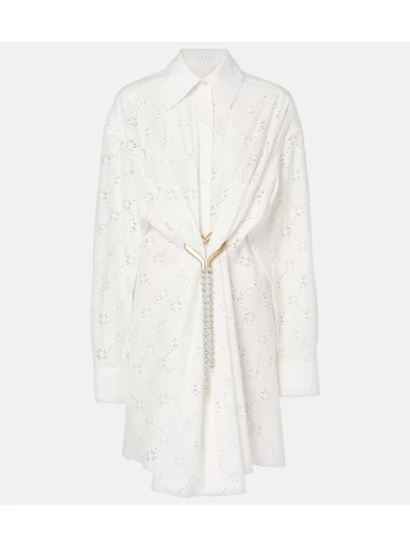 Sukienka koszulowa Area drapowana garniturowa biała