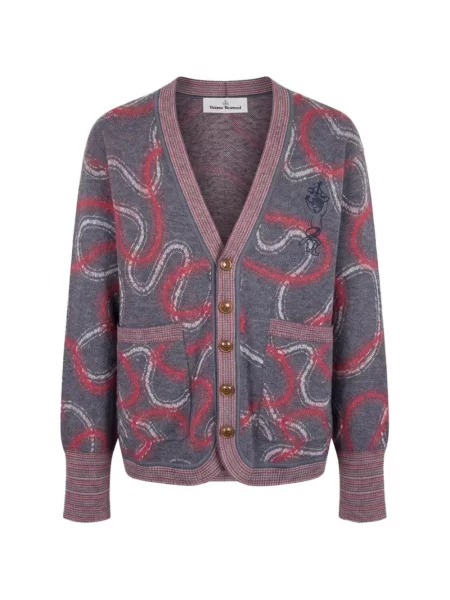 Cardigan Vivienne Westwood cu imprimeu abstract gri