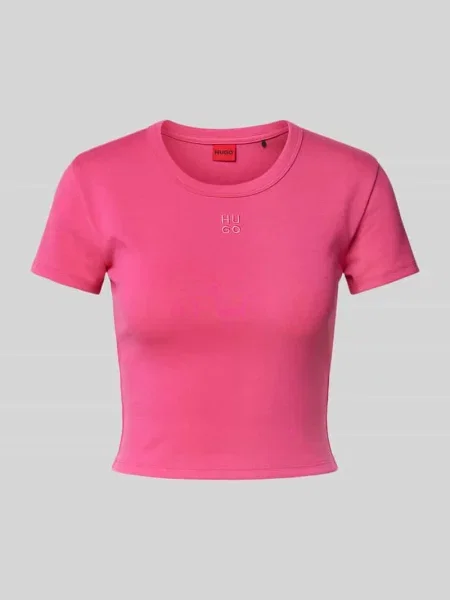 T-shirt krótki z wyhaftowanym logo Hugo