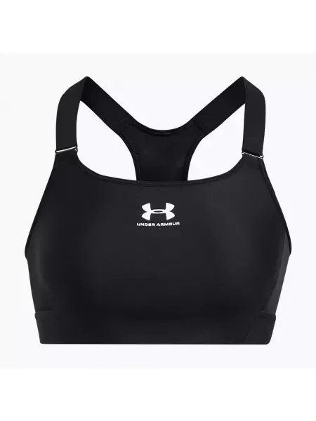 Biustonosz treningowy Under Armour HeatGear Armour High black/white biały