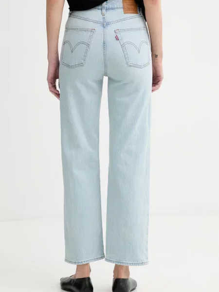 Levi's jeansy straight RIBCAGE STRAIGHT ANKLE niebieskie
