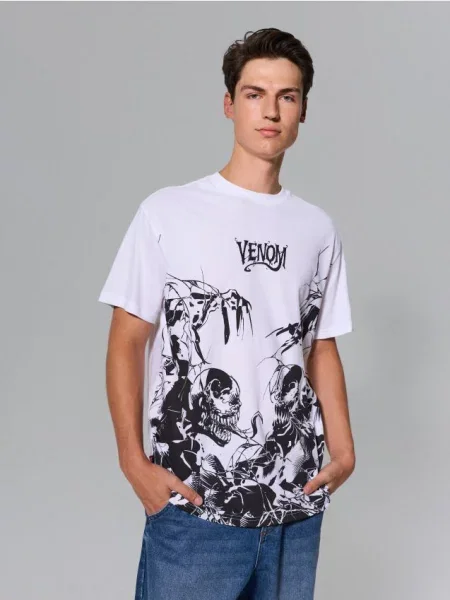Sinsay comfort tričko Venom bílá