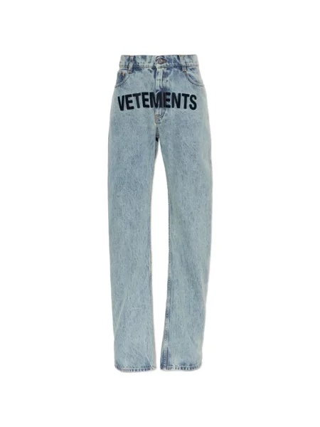 Blugi Vetements cu broderie albastru