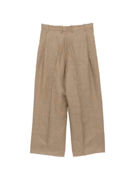 Pantaloni Hed Mayner plisate cu picior lat maro