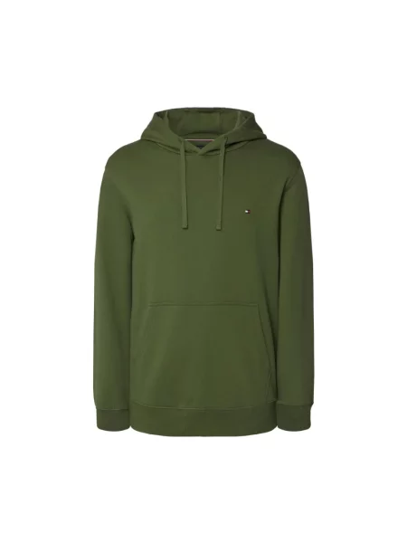 Haftowana bluza Tommy Hilfiger frotte zielona