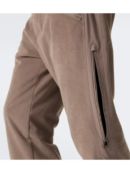 Cu centură pantaloni de schi Bogner de catifea cord bej