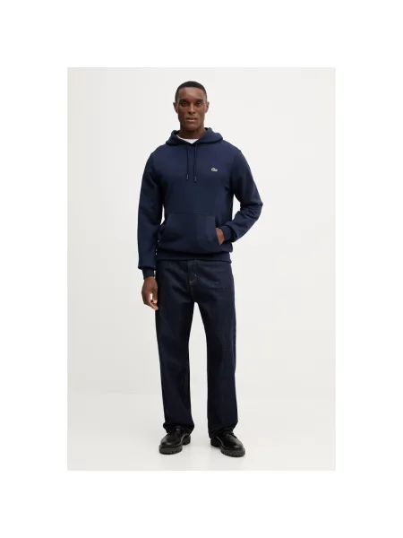 Bluza z kapturem Lacoste z kapturem niebieska