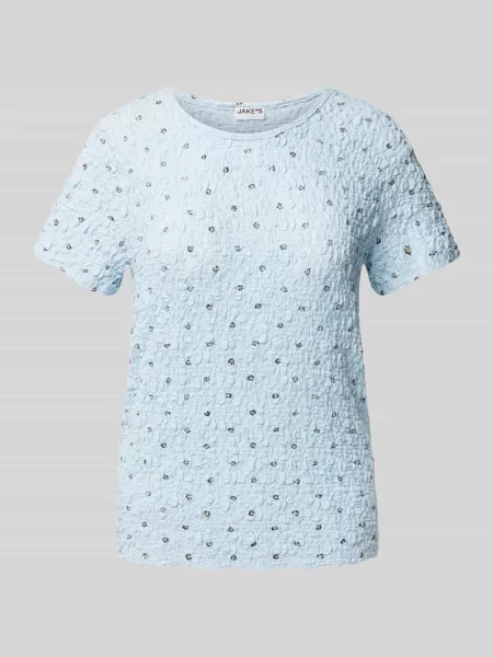 T-shirt o kroju slim fit z okrągłym dekoltem Jake*s Casual błękitna