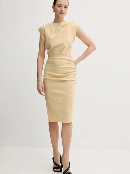 Pinko rochie din in bej