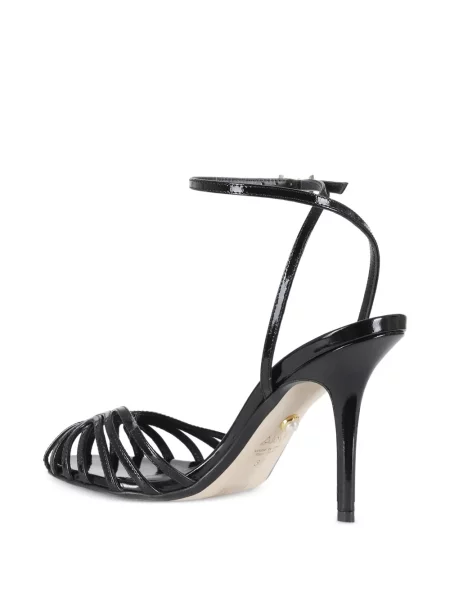 Cropp pantofi cu toc Alevì din piele cu bretele negru