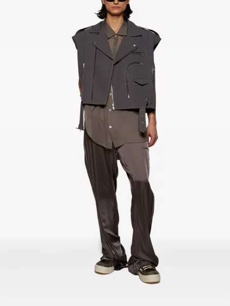 Cămașă Rick Owens fără mâneci transparente gri