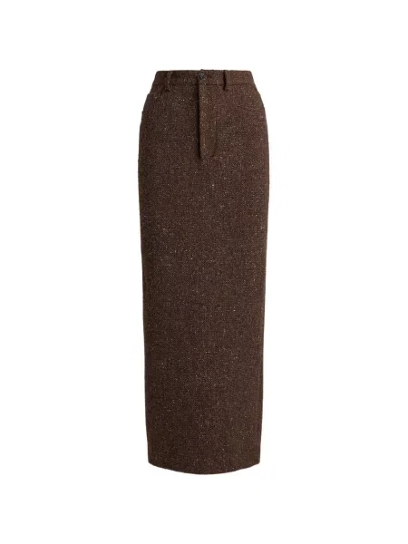 Satenske rukavice Polo Ralph Lauren s vezom s vezicama smeđa