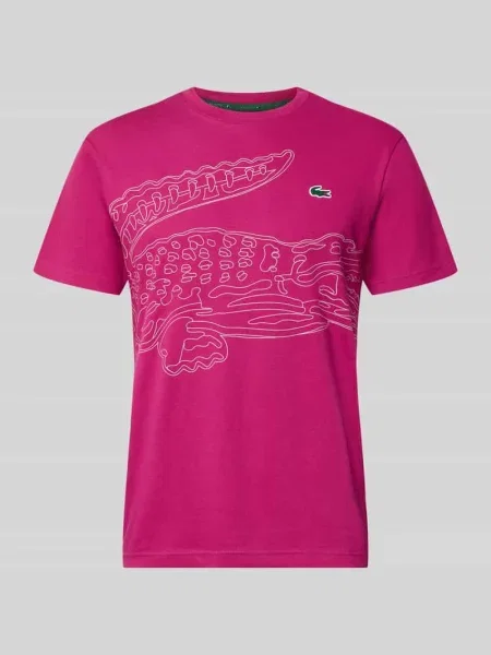 T-shirt sport w kroju regular fit z mieszanki bawełny Lacoste Sport