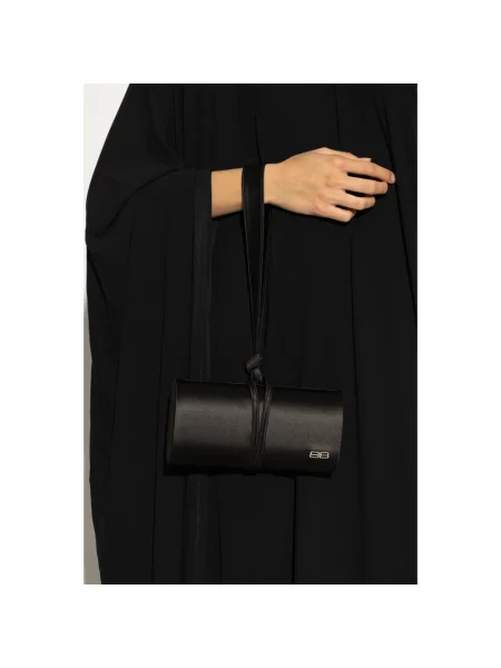 Satynowa torebka Balenciaga czarna