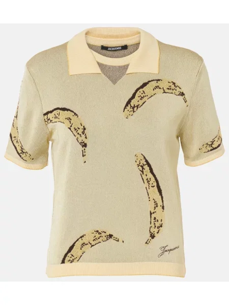 Top Jacquemus żakardowy żółty