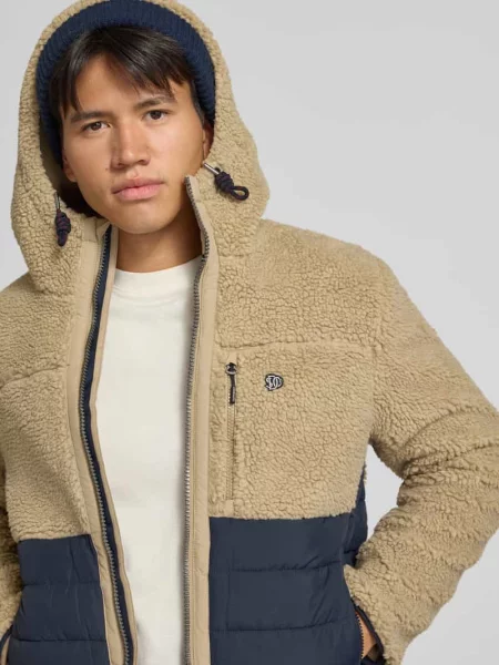 Kurtka w kroju regular fit z futerkiem model Borg' Superdry beżowa