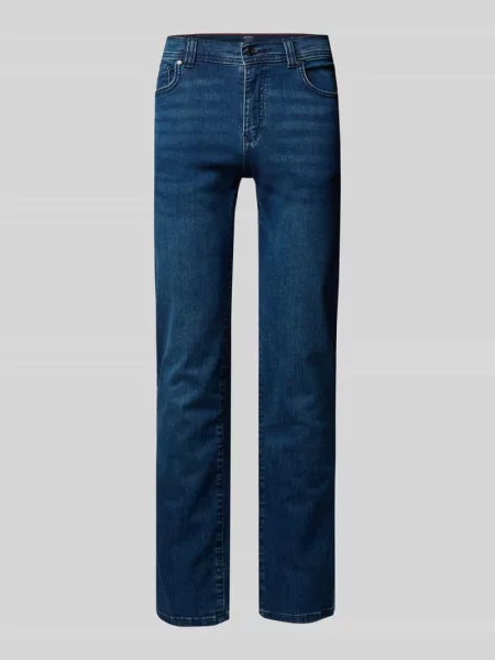 Jeansy o kroju slim fit z 5 kieszeni Mcneal granatowe