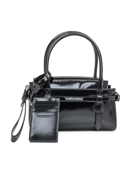 Mała mały torebka skórzana Dsquared2 skórzana czarna