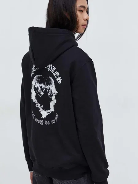 Mikina The Kooples s kapucí potiskem černá