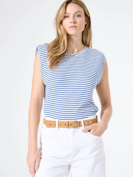 GARCIA Tricou albastru alb