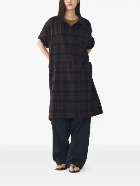 Scurt rochie midi Tomboy în carouri maro