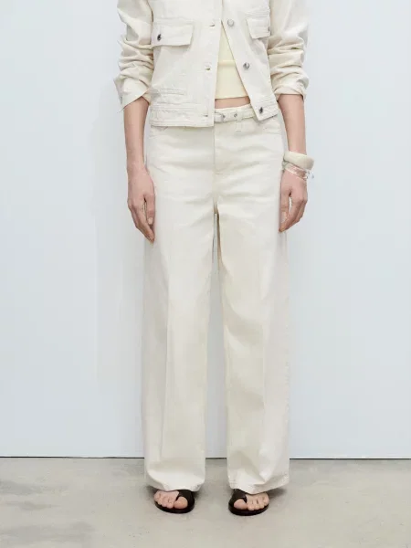 Прямі джинси MANGO бежевий