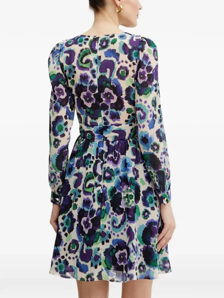Rochie mini Morgan cu model floral cu decolteu în V violet