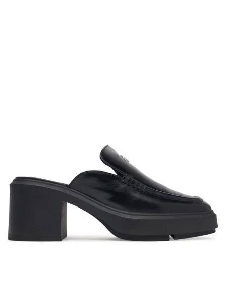 Mules Calvin Klein na blokovém podpatku černé