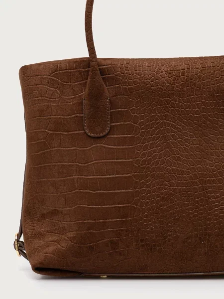 Műbőr shopper táska Themoirè barna