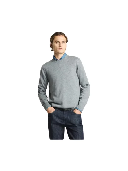 Sweter Fay wełniany szary