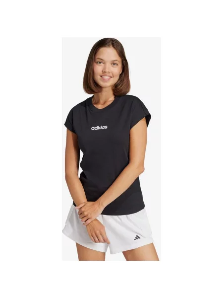Koszulka adidas Essentials Linear krótki rękaw czarny S biały