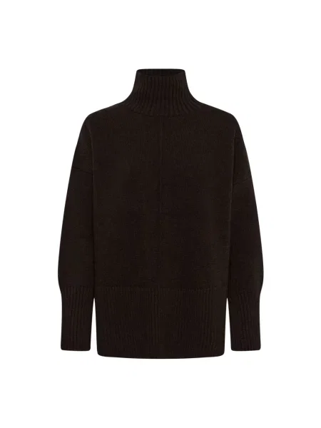 Sweter z golfem My Essential Wardrobe do golfa brązowy