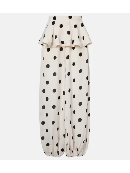 Spodnie Adriana Degreas w grochy białe