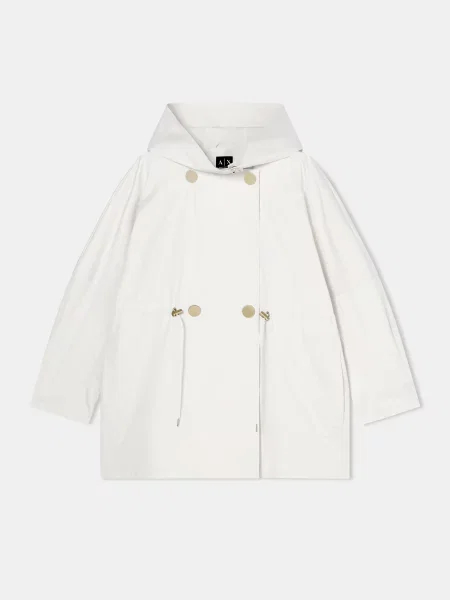 Тренч Armani Exchange молочний бавовна/поліамід