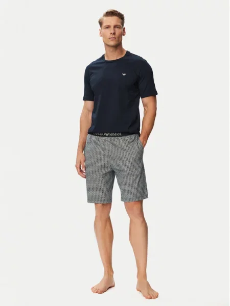 Emporio Armani Πιτζάμα κοντή ναυτικό / σμαραγδί / λευκό μπλε