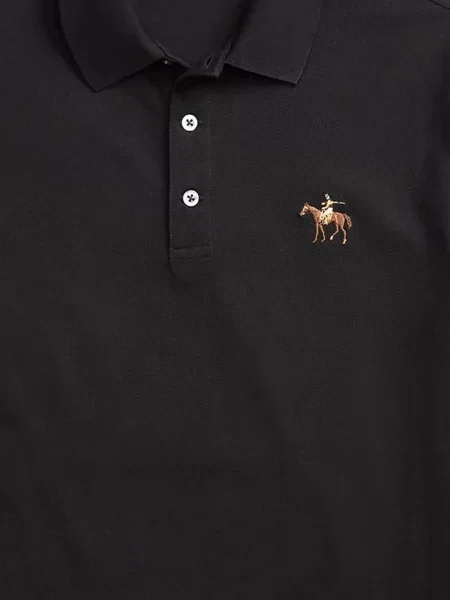 Поло тениска Ralph Lauren Purple Label бродирана черно