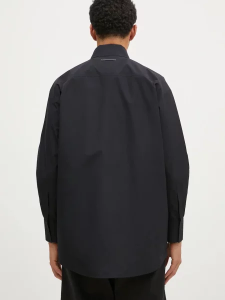 Koszula Mm6 Maison Margiela ze stretchu z logo czarna