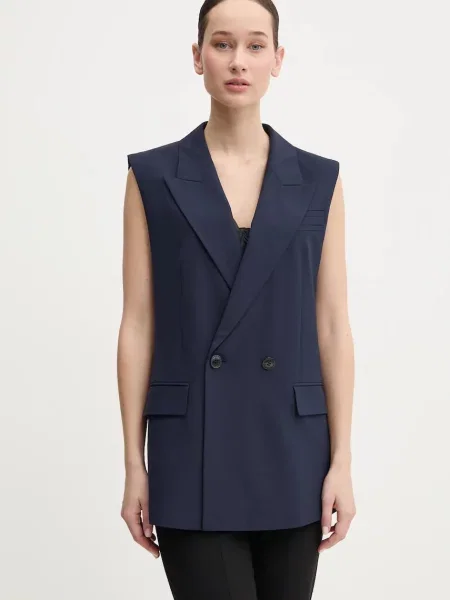 HUGO kamizelka dwurzędowa granatowy